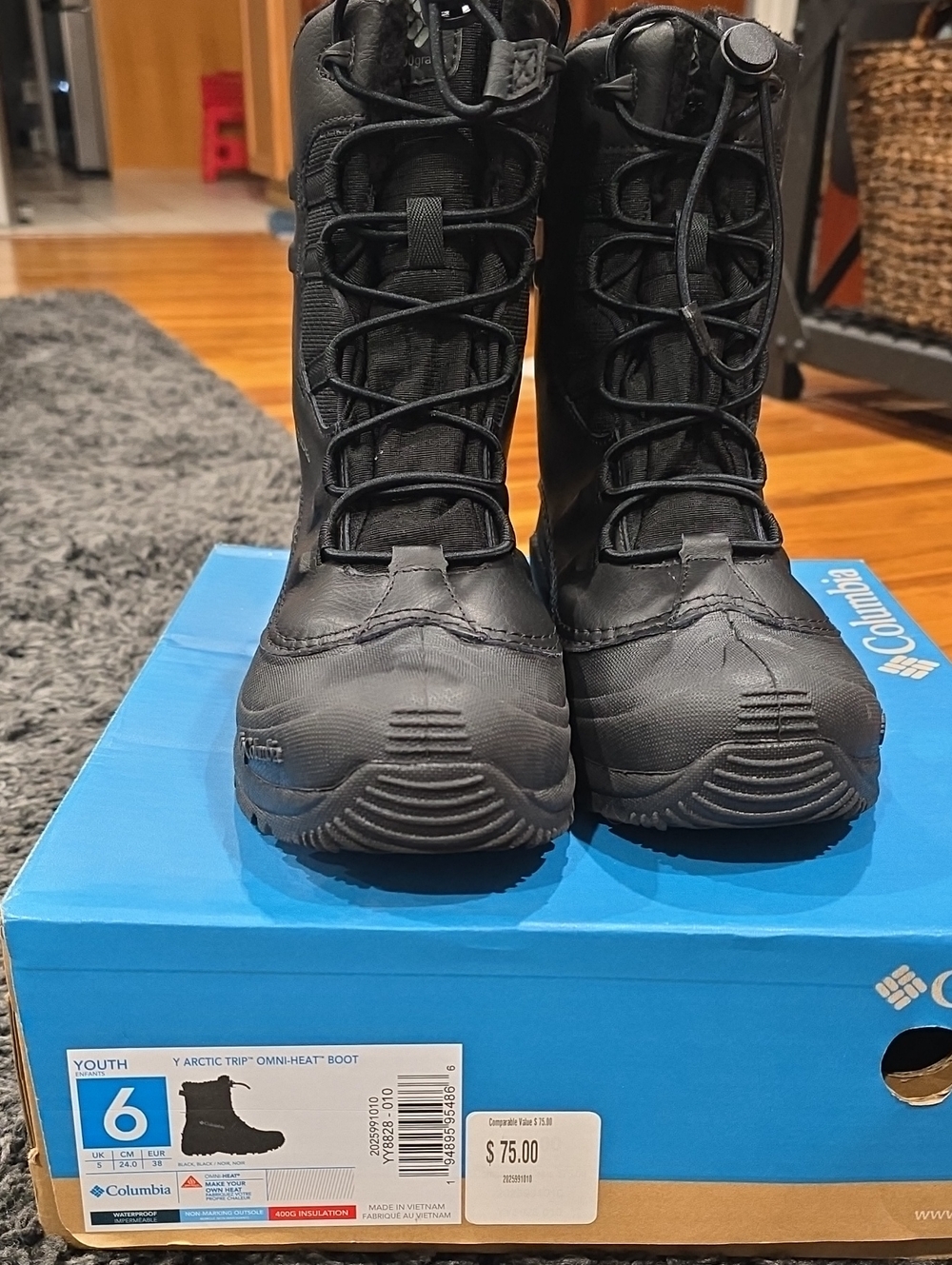 Columbia Black Youth Arctic-Trip Winter Boots